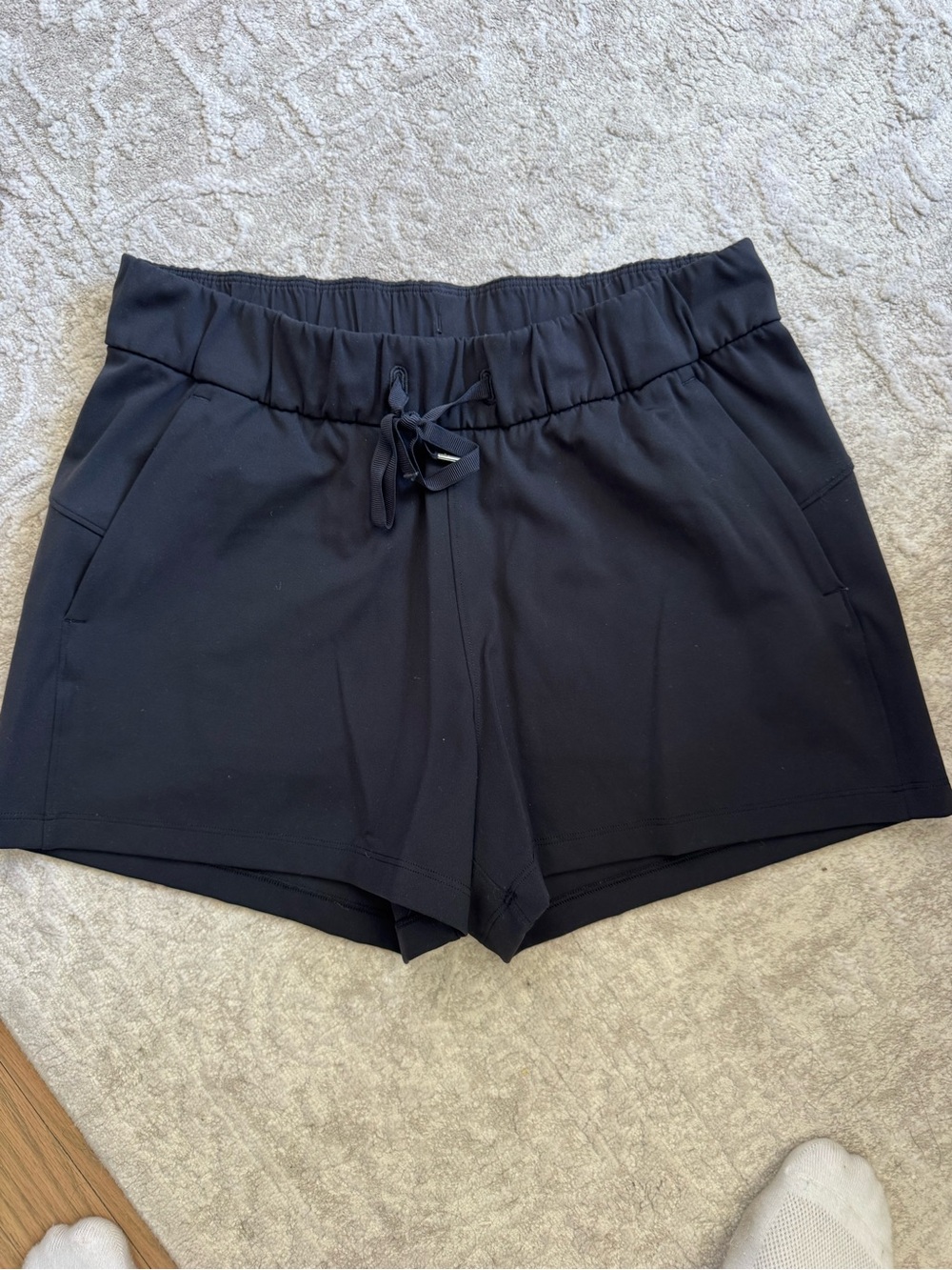lululemon athletica Black Elastic-Waist Athletic Shorts